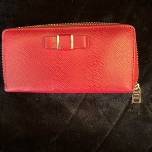 Coach Red Leather Zip-Around Wallet